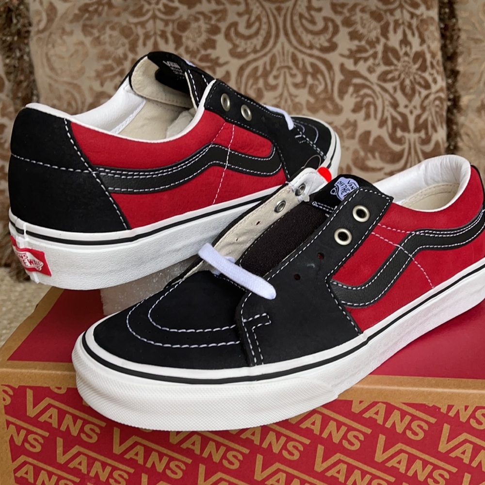 Vans Sk8-Low Leather black/chili pepper WMNS